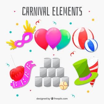 Free Vector | Colorful carnival elements collection