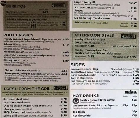 Menu at Wetherspoons pub & bar, Manchester, 49 Piccadilly