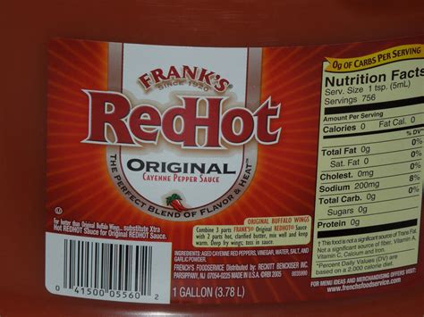 Frank's Original RedHot Sauce (1-Gal) Plastic - BuffaloINaBox.com ...