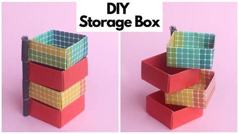 DIY Paper Storage Box | Stepper Box | Easy Paper Craft Idea - YouTube