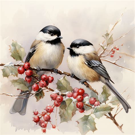 Wildlife Birds Christmas Card Art Free Stock Photo - Public Domain Pictures