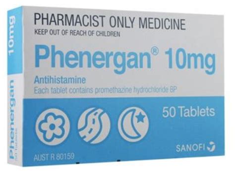 Buy Phenergan Anti-Histamine Promethazine 10mg Tablets (Pack of 50 ...