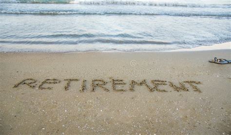 Retirement Beach Vacation Writing Concept Stock Photo - Image of flip ...