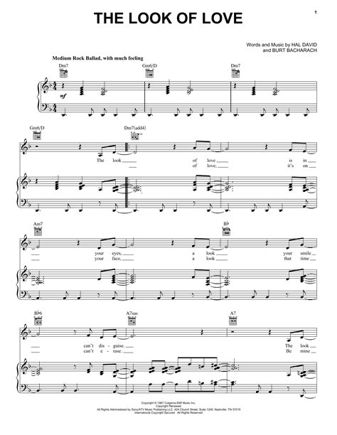 Diana Krall "The Look Of Love" Sheet Music Notes | Download Printable ...