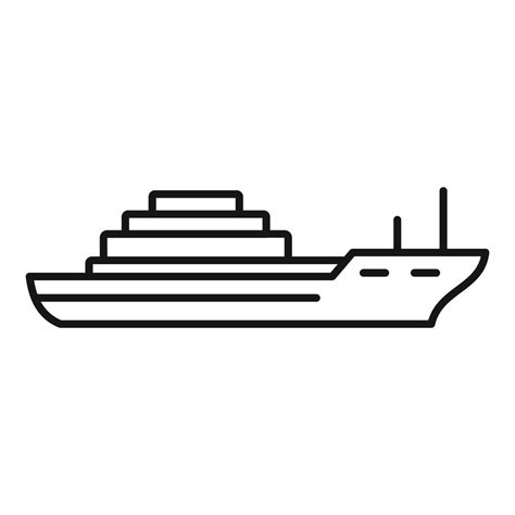 Cargo ship icon, outline style 14584346 Vector Art at Vecteezy