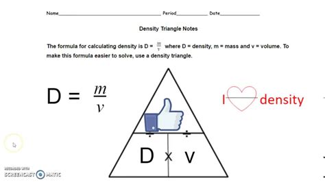 Formula for density - subhaval