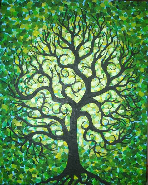 Abstract Green TREE Original art Textured Original Acrylic