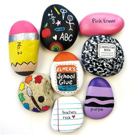 Painted Rock Ideas - Back to School Rocks