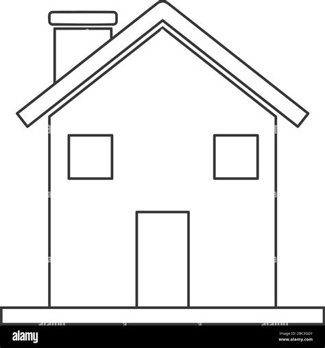 Simple house or home icon vector line drawing Stock Vector Image & Art ...