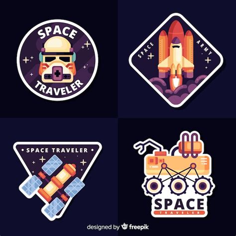 Free Vector | Pack of cute space stickers