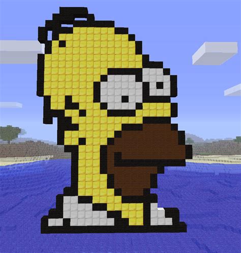 The Simpsons Pixel Art Building Ideas | Minecraft Pixel Art Building Ideas