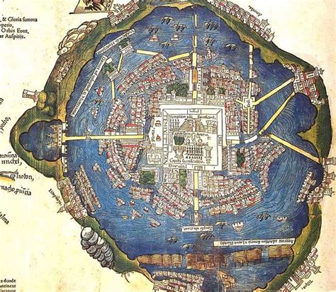 The map of Tenochtitlan published along with a Latin version of Hernán ...