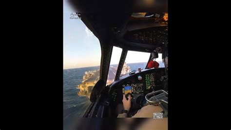 E-2 Hawkeye Cockpit Landing on Aircraft Carrier - YouTube | Aircraft ...