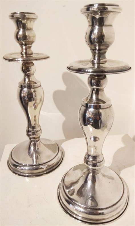 Proantic: Pair Of Candlesticks In Silver, 20th Century