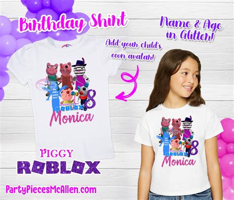 Piggy Roblox Girl Birthday Shirt Piggy Girl Roblox Shirt | Etsy