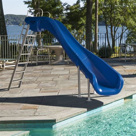 Swimming Pool Slides Water Slide Inground Right Left Curve Flume Blue 8 ...