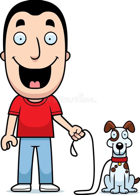 Cartoon Man Walking Dog Stock Illustrations 4206 Cartoon Man Walking