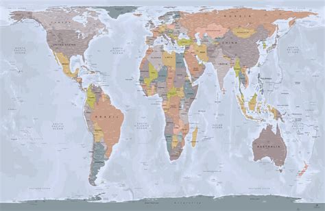 Gall-Peters World Map - Gall-Peters Planisphere | Original Map