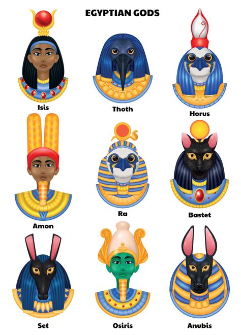 Egyptian Gods Avatar Set 21855640 Vector Art at Vecteezy