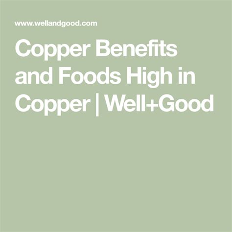 Copper Benefits and Foods High in Copper