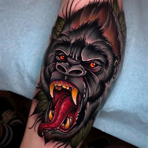 Neo Traditional Gorilla Tattoo