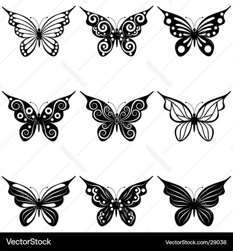 Set butterflies Royalty Free Vector Image - VectorStock