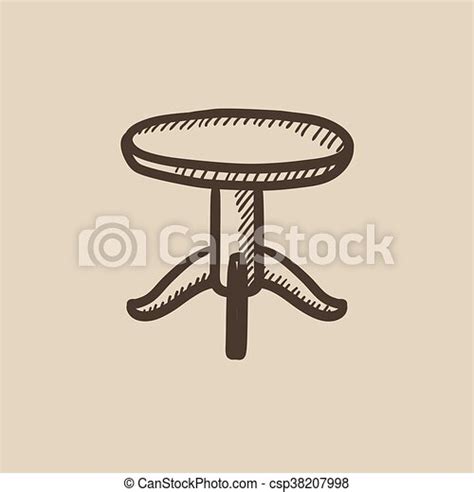 Round table sketch icon. Round table vector sketch icon isolated on ...