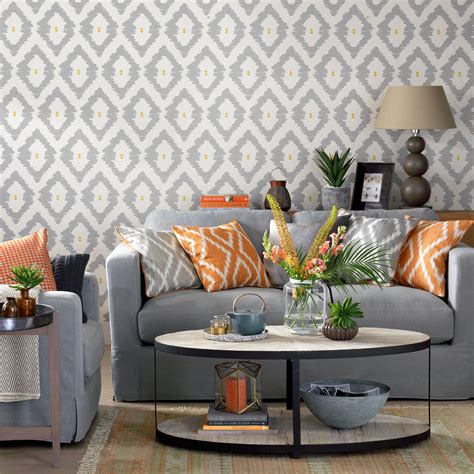 Living Room Wallpaper Ideas With Grey Sofa | www.resnooze.com