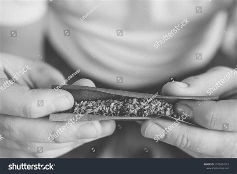 Rolling Marijuana Weed Joint Man Rolling Stock Photo 1576934122 ...