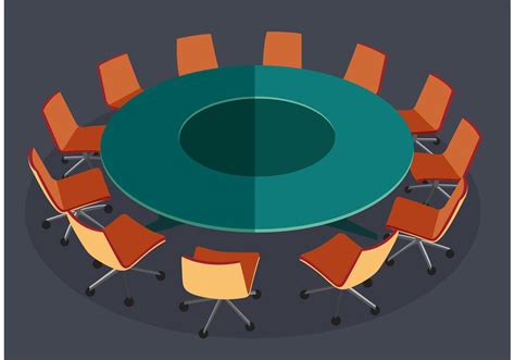 Round Table Meeting Vector Art, Icons, and Graphics for Free Download