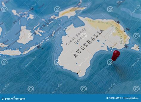 A Pin on Great Australian Bight in the World Map Stock Image - Image of ...