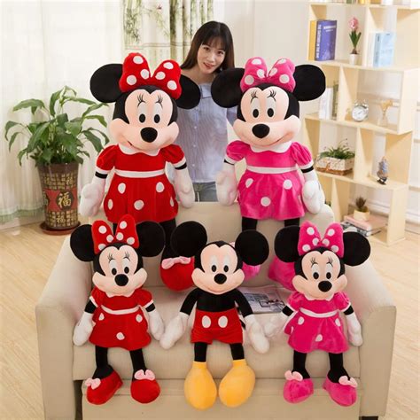 80cm 3 Colors Mice Mickey Mouse Minnie Mouse Plush Toy Soft Mickey ...