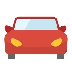 Cartoon red car front view Royalty Free Vector Image