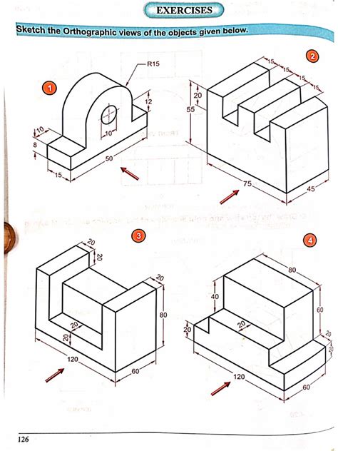 Ex. No. 1. Orthographic Projection | PDF