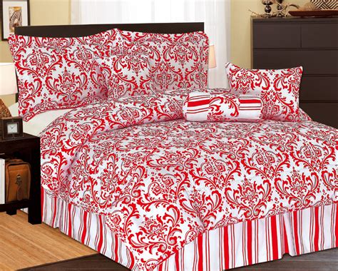 5Pcs Twin XL Extra Long Beverly Comforter Set Red | eBay