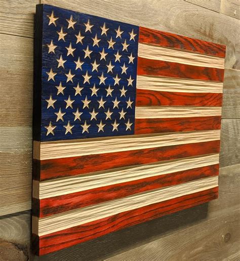 American Flag wall art, best selling items handmade, carved rustic flag ...