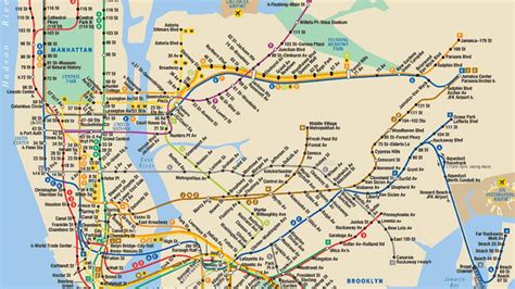 New York subway line map - Map of NYC subway lines (New York - USA)