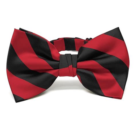 Red and Black Striped Bow Tie | Shop at TieMart – TieMart, Inc.