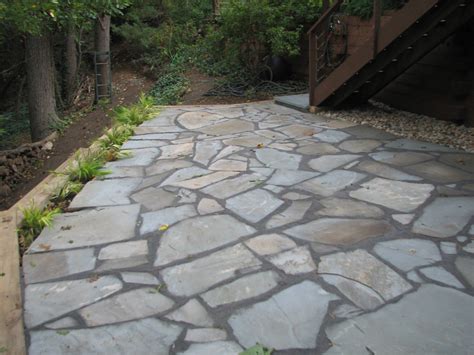 WikWorks, Inc: Irregular Bluestone Patio Installation. Lexington, MA.