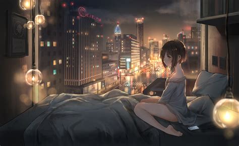 Anime Girl City Lights 4k Wallpaper,HD Anime Wallpapers,4k Wallpapers ...