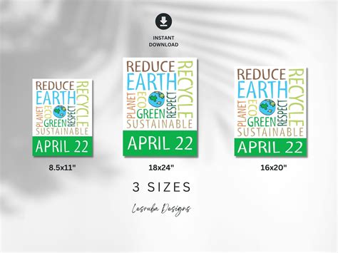 Earth Day Poster, Earth Day Printable Wall Art, Earth Day School ...