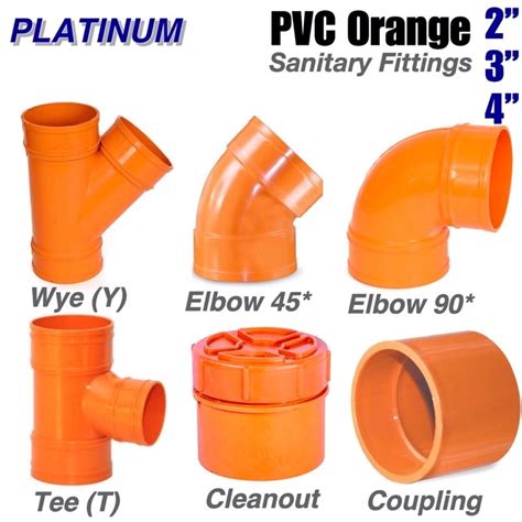 PVC Orange Fittings | 2” 3” 4” | Sanitary Plumbing Fittings | Elbow Tee ...