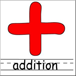 Clip Art: Math Symbols: Set 2: Addition Color Labeled I abcteach.com