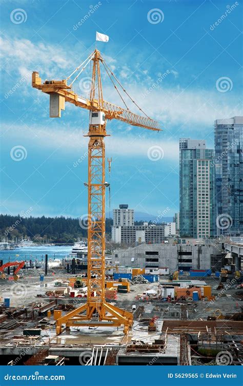 Construction Crane stock image. Image of center, development - 5629565