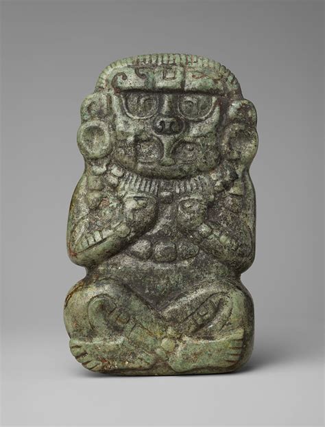 Antique Mayan god wood sculpture on metal base art collectible ...