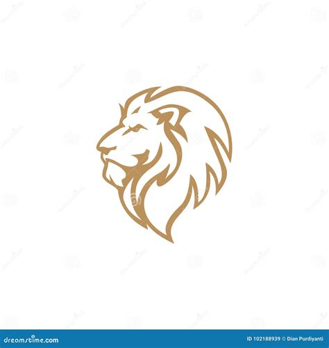 Angry Gold Lion Head, Vector Logo Design, Illustration, Template Stock ...