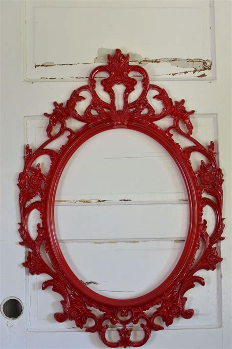 Red Oval Frame Red Ornate Wall Frame Wedding Photo Prop