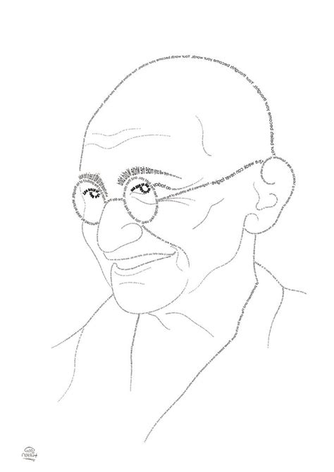 Gandhi Drawing Outline at PaintingValley.com | Explore collection of ...