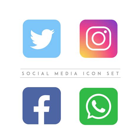 Social Media Icons Set Logo Vector Illustrator Background Stock Images