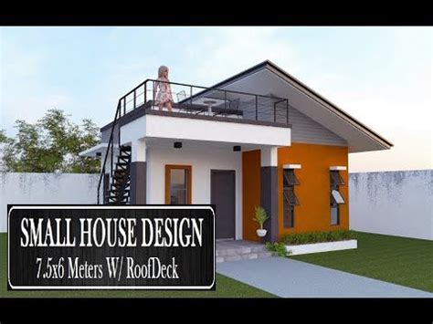 Small house w roof deck 7 5×6 m floor plan download link on description ...